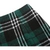 Women's High Waist Plaid Skirt - Wool Blend Bodycon Pencil Mini Skirt Green 01 - 3 of 4