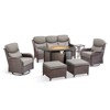 Buenhomino 7-Piece Patio Furniture Set with Fire Pit,Wicker Patio Sofa Set Outdoor Swivel Rocking Chairs with Ottomans - 2 of 4