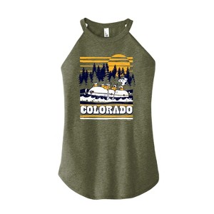 Women's - Peanuts - Colorado Rafting Graphic High Neck Tank - 1 of 3