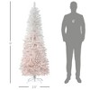 TopComfy Christmas Tree Stand Unlit Pencil Fir Artificial Christmas Tree with Auto Open Design, Pink, 28.8"*28.8"*70.8" - 3 of 4