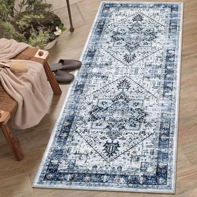 Vintage Persian Rug Floral Boho Non Slip Non Shedding Carpet Rugs for Living Room Dining Room