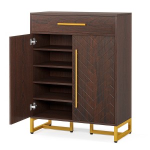 Tribesigns Shoe Cabinet with Doors, Modern Shoe Rack with Drawer - 1 of 4