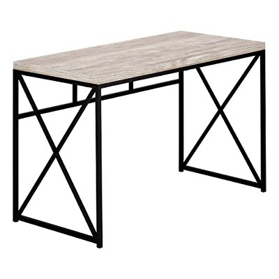 Monarch Specialties Computer Desk Home Office Laptop Work Metal Laminate Beige Black Contemporary Modern