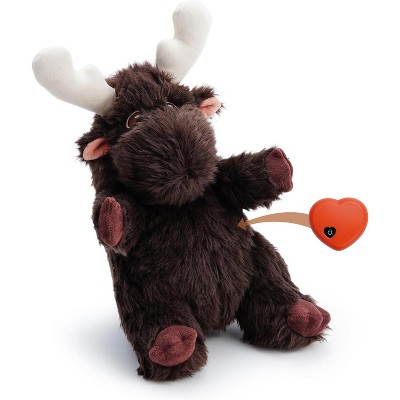 Fuzzwoof Moose HeartBeat Cuddle Dog Toy, Plush Stuffed Animal Pal with Battery-Powered Heartbeat, Ideal Comfort & Anxiety Relief Toy For All Breeds