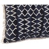 Gulches Fun Fringed Throw Pillow - Handmade India Cotton Blend, Textured Stripes/Geometric Motifs, Zippered Cover, Plush Polyester Insert, Navy/White - 4 of 4