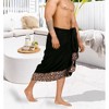 HAPPY BAY Men's Beachwear Pareo Wrap Summer Sarong One Size Charcoal Geometric - 3 of 4