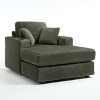 Vynxaria Modern Minimalist Corduroy Chaise Lounge Sofa -Detachable Cushions, Magazine Bag, Dual Cup Holders, Deep Seat for Living Room/Office - 4 of 4