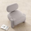 GlasFlength Accent Chairs, Ideal for Living Spaces，Book Room, Modern Aesthetic Rounded and Cozy Design, Gray, 26.4"*27.1"*28.5" - 3 of 4