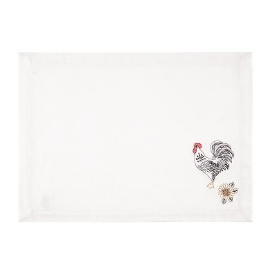 C&F Home Parisian Rooster Embroidered Cotton Placemat Set of 6