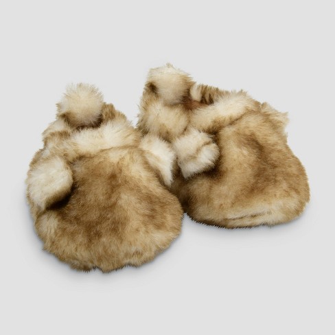 Slippers with mink fur pink