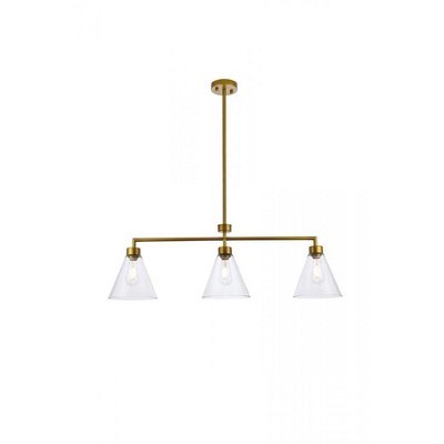 Elegant Lighting Mera 3 lights brass pendant
