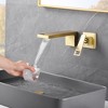 Sumerain Waterfall Brass Wall Mount Bathroom Sink Faucet, Vanities Faucets, Brushed Gold - 3 of 4