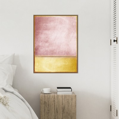 Pink and Yellow Abstract Beaded Framed Canvas Wall Art, 23 x 30