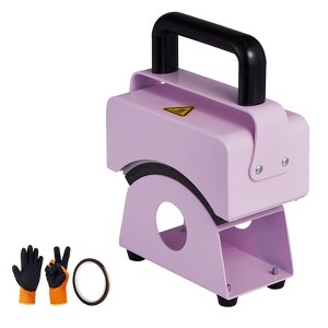 VEVOR Hat Press Machine, Cap Heat Press Machine with 5.9x3.15 inch Curved Heating Plate, Safety Base, and Glove, Automatic Shut-Off, Purple - 1 of 4
