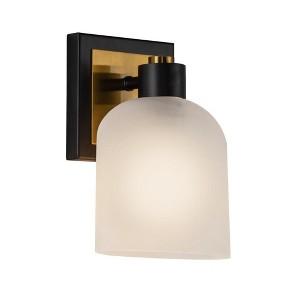 Artcraft Lighting Lyndon 1 - Light Vanity in  Black/Brushed Brass - 1 of 4