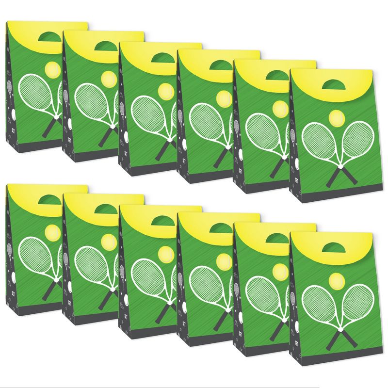 Big Dot of Happiness You Got Served - Tennis - Baby Shower or Tennis Ball Birthday Gift Favor Bags - Party Goodie Boxes - Set of 12, 5 of 9