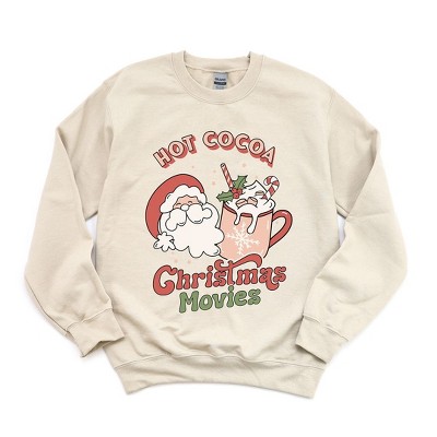 Simply Sage Market Women's Graphic Sweatshirt Retro Hot Cocoa Christmas Movies
