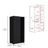 TIRAMISUBEST Misuri Double Door Wardrobe Armoire - Mobile Lateral Filing Cabinet Locking Wheels Adjustable Shelf - 2 of 4