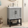 Festivo Modern 24" Single Sink Freestanding Bath Vanity Gray - 2 of 4