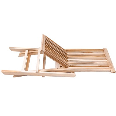 Nordic Teak Brown Armless Folding Patio Chair