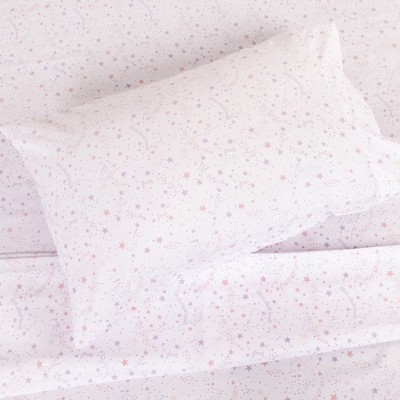 Tadpoles Kids Rule 3-Piece Stardust Sky Sheet Set | 1 Twin Flat Sheet, 1 Twin Fitted Sheet & 1 Queen Pillowcase