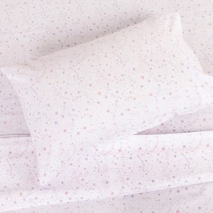 Tadpoles Kids Rule 3-Piece Stardust Sky Sheet Set | 1 Twin Flat Sheet, 1 Twin Fitted Sheet & 1 Queen Pillowcase - 1 of 4