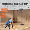 VEVOR Basketball Hoop, 4-10 ft Adjustable Height Portable Backboard System, 44 inch Basketball Hoop & Goal, Kids & Adults Basketball Set with Wheels - 3 of 4