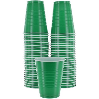  16 oz Green Cups [50 Pack] Disposable Plastic Cup, Big Birthday  Party Cups, St Patrick day Plastic Cups : Health & Household