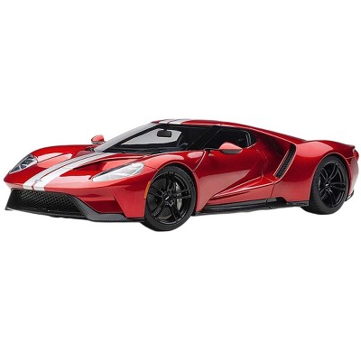 2017 Ford GT Liquid Red with Silver Stripes 1/18 Model Car by Autoart