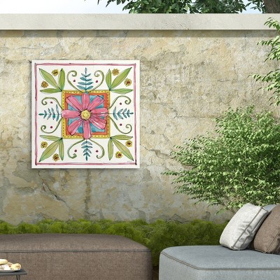 Anne Tavoletti 24x24 Multicolor Floral Outdoor Canvas Print