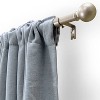 Lumi Home Furnishings 28"x48" Decorative Drapery Single Rod Set with Sphere finials Silver - 2 of 4