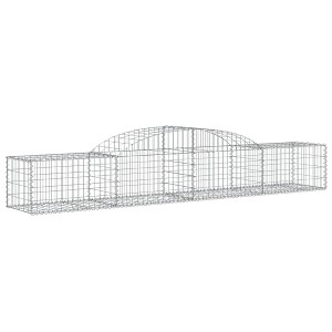 vidaXL Gabion Basket Silver Galvanized iron 78.7 x 11.8 x 23.6 in - 118.1" x 19.7" x 15.7"/23.6" - 1 of 4