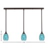 Toltec Lighting Any 3 - Light Chandelier in  Dark Granite with 5" Turquoise Fusion Shade - 2 of 2