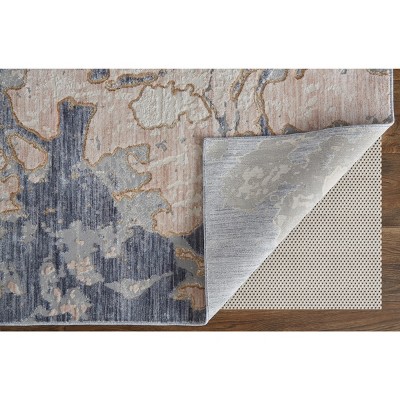 Laina Tan and Blue Abstract 3x5 Synthetic Area Rug