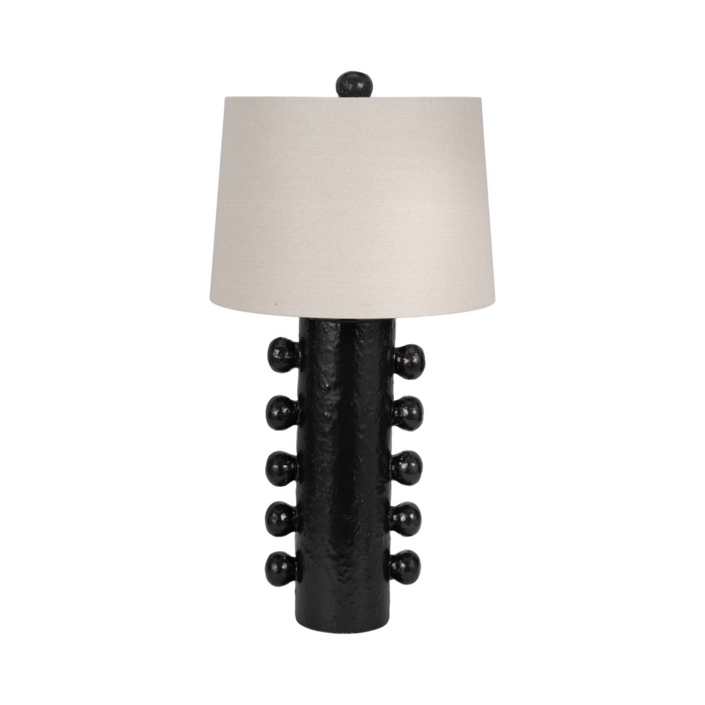SAGEBROOK HOME 31" Tall Knobby Table Lamp Black: Ceramic Base, Polyester Shade, UL Listed, No Assembly Required
