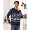 Christmas Sweater Reindeer Snowflakes Knitted Ugly Crew Neck Pullover for Men - 2 of 3
