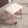 Roundhill Furniture Liannon Contemporary Wood Vanity and Stool Set, Pink - 4 of 4
