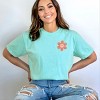 Simply Sage Market S.W.Smiley Checkered Mama Flowers Front and Back Print Garment Dyed Tee - 3 of 4