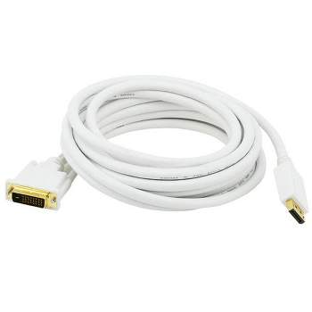Monoprice Video Cable - 15 Feet - White | 28AWG DisplayPort to DVI Cable