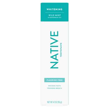 Native Premium Whitening Wild Mint & Peppermint Oil Fluoride Free Toothpaste, 4.1 oz