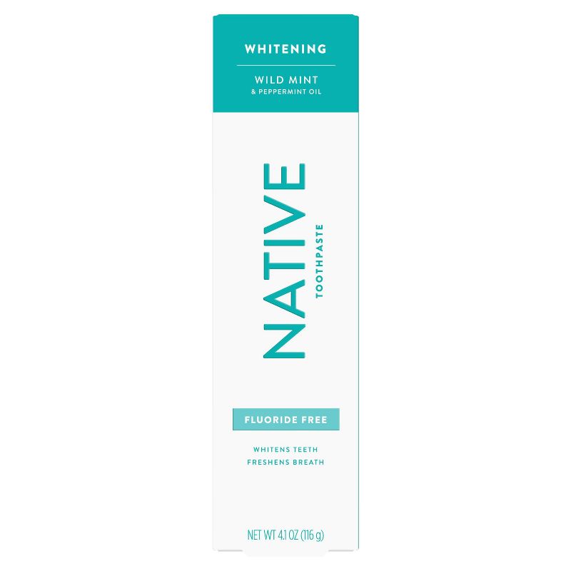 Native Premium Whitening Wild Mint &#38; Peppermint Oil Fluoride Free Toothpaste, 4.1 oz, 1 of 16