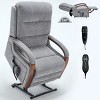 Electric Lift and Recline Chair for Elderly, Chenille Recliner Armchair with Heat and Massage, Wood Armrests and Heavy Duty Motion Mechanism - Koiai - 2 of 4
