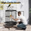 Large 64.4" Metal Parrot Cage,Heavy-Duty Aviary w/ Acrylic Door, Perches, Stainless Steel Bowls, 360° Wheels – for Macaws, Cockatoos, African Greys - 3 of 4