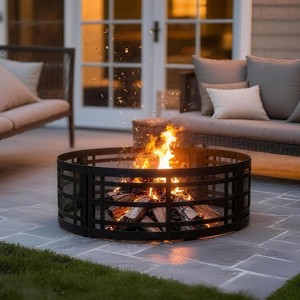 Bestier Fire Pit Ring for Outside, 36" Outdoor Fire Ring, Large Wood Burning Fire Pits Outdoor Fireplace, Bonfire Pit for Camping, Backyard, Patio - 1 of 4