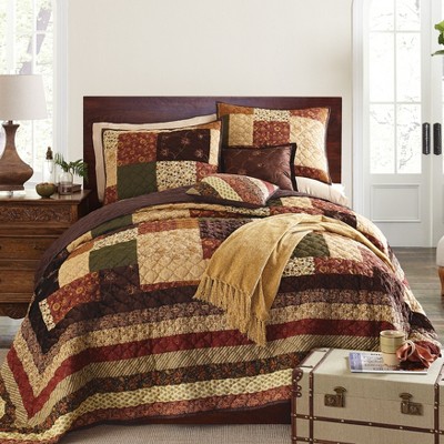 BrylaneHome Salem Harvest Bedspread - King, Brown Multi