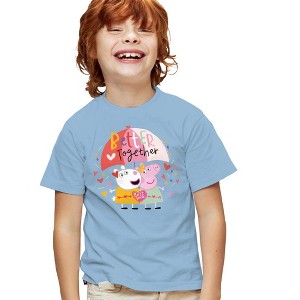 Boys' Short Sleeve PEPPA PIG Better Together Best Friend Valentine's Day T-Shirt Boys and Girls - 1 of 4
