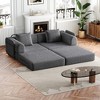 72.4-Inch Chenille Fabric Convertible Foldable Sofa Bed with Two Side Storage Pockets, Two Cushions, Space-Saving for Living Room, Bedroom, and Study - 3 of 4