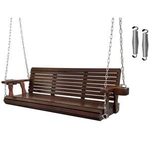 Fortune Candy Wooden Porch Swing 2-Seater/3-Seater for Outdoor Patio Garden Yard (5 ft.) - 1 of 4