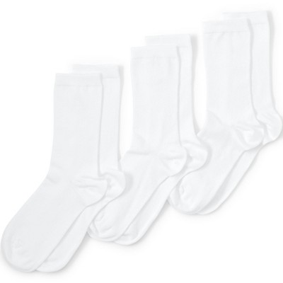 Lands' End Women's 3-Pack Seamless Toe Solid Crew Socks