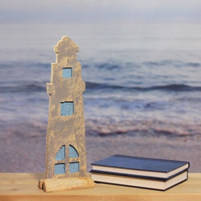 Rustic Distressed Wood Nautical Beacon Figurine